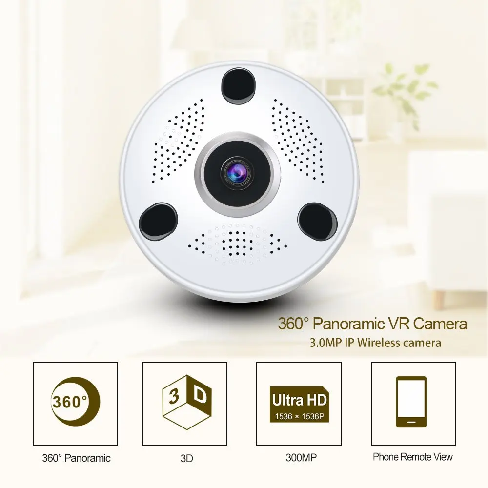 HBUDS WiFi Security Camera 3.0MP Indoor Wireless Panoramic Camera,360degree Panoramic Fish Eye Lens,Two-Way Audio & Night vision
HBUDS WiFi Security Camera 3.0MP Indoor Wireless Panoramic Camera,360degree Panoramic Fish Eye Lens,Two-Way Audio & Night vision