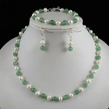 6-7mm Green Jades Freshwater Cultured Choker Pearl Necklace For Girl Real Pearl Necklace Bracelet Earrings Jewelry Set
6-7mm Green Jades Freshwater Cultured Choker Pearl Necklace For Girl Real Pearl Necklace Bracelet Earrings Jewelry Set