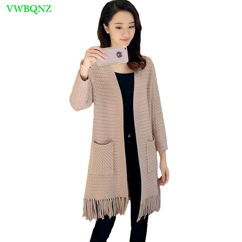 Tassel Sweater Women's clothing Spring Autumn New Loose Long Shawl Coat Female Korean Fashion Wild Long sleeve Knit Cardigan A88
Tassel Sweater Women's clothing Spring Autumn New Loose Long Shawl Coat Female Korean Fashion Wild Long sleeve Knit Cardigan A88