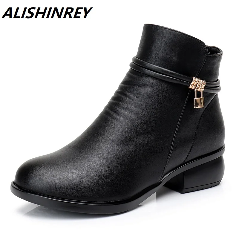 ALISHINREY 2018 Winter Women Shoes Woman Fashion Genuine Leather Flat Snow Boots Mother Soft Comfortable Warm Ankle Boots
ALISHINREY 2018 Winter Women Shoes Woman Fashion Genuine Leather Flat Snow Boots Mother Soft Comfortable Warm Ankle Boots