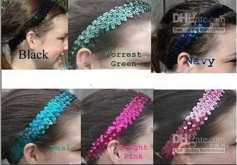 

60pcs 1'' Sequin Headbands Baby Headbands For Girl Stretch 1 Inch Sequin Headband 13Colors @1qa