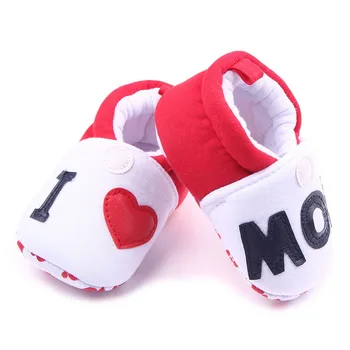 

New spring children's shoes Velcro I love my mom and I love my dad baby girl Indoor shoes floor shoes boy baby Z79