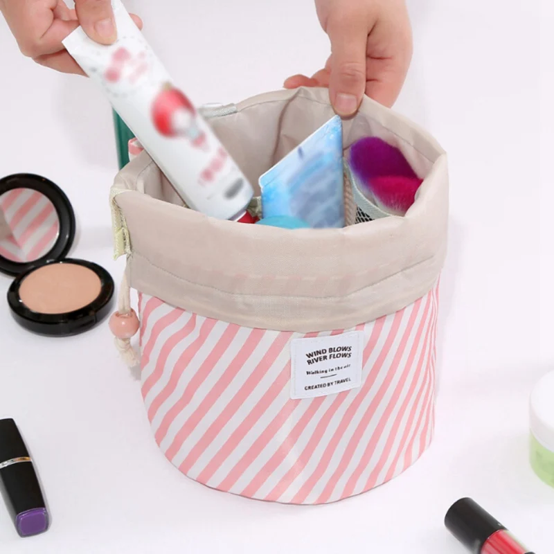 Waterproof Oxford Drawstring Cosmetic Make Up Storage Bags Barrel Shaped Makeup Wash Cases Casual Travel Organizer Home
Waterproof Oxford Drawstring Cosmetic Make Up Storage Bags Barrel Shaped Makeup Wash Cases Casual Travel Organizer Home
