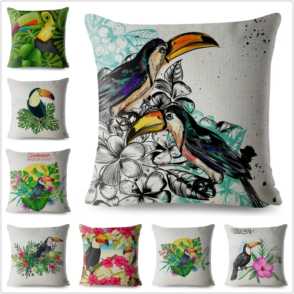 Tropical Toucans Bird Print Throw Pillow Cover 45*45cm Square Cushion Covers Linen Pillows Cases Car Sofa Home Decor Pillow Case
Tropical Toucans Bird Print Throw Pillow Cover 45*45cm Square Cushion Covers Linen Pillows Cases Car Sofa Home Decor Pillow Case