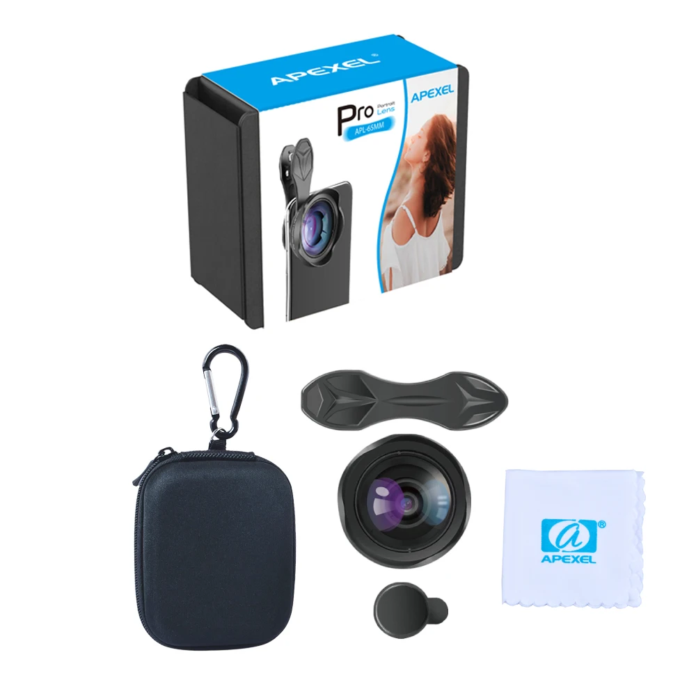 APEXEL 65mm Portrait Lens 3X HD Telephoto Lens Professional Mobile Phone Camera Lens for iPhone, Samsung Android Smartphone 15 65mm baozhuang
