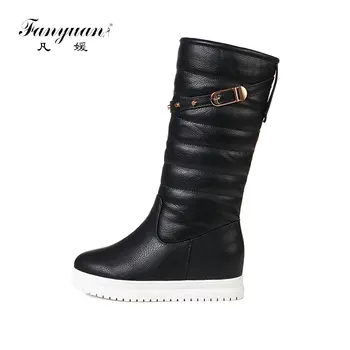 Fanyuan Fashion belt buckle platform Boots Comfort Wedge Knee High Boots Winter Warm Soft plush Snow Boots Casual Women Shoes
Fanyuan Fashion belt buckle platform Boots Comfort Wedge Knee High Boots Winter Warm Soft plush Snow Boots Casual Women Shoes