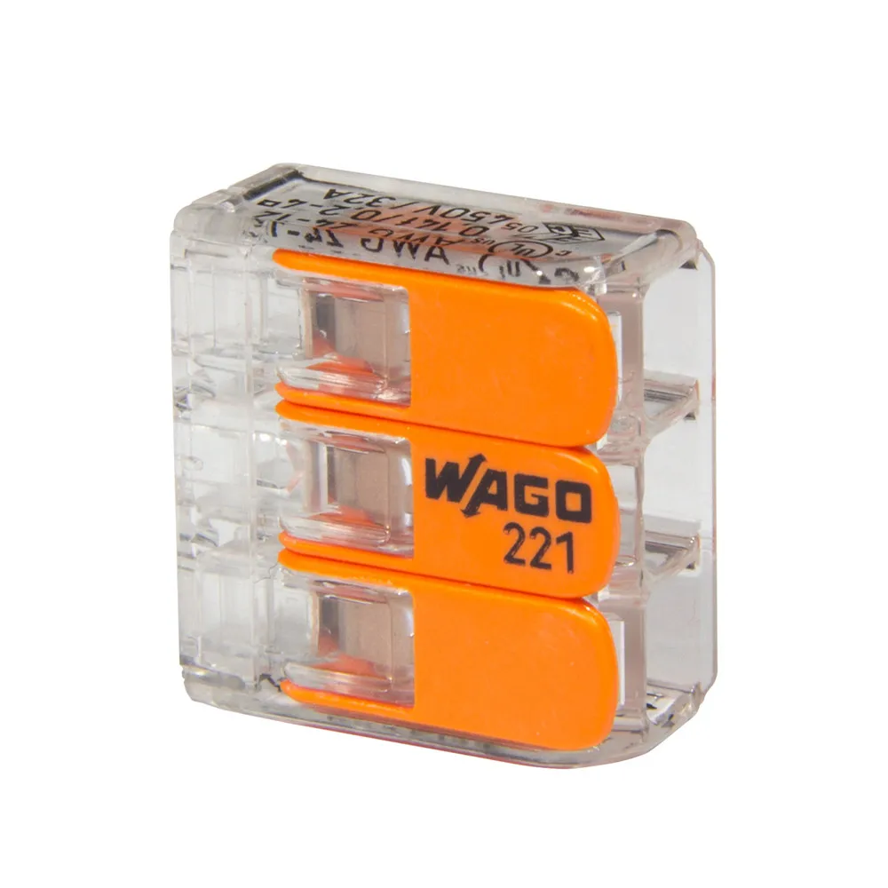 50pcs WAGO Electric Cable Connector 3 Way Reusable Original WAGO 221-413 Transparent Wire Terminals
50pcs WAGO Electric Cable Connector 3 Way Reusable Original WAGO 221-413 Transparent Wire Terminals