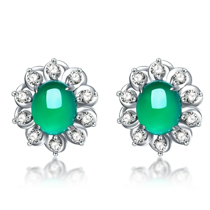 Micro-inlaid Zircon Simple Green Chalcedony 925 Silver Earrings Korean Jewelry Earrings Wholesale Green Gem Stud
Micro-inlaid Zircon Simple Green Chalcedony 925 Silver Earrings Korean Jewelry Earrings Wholesale Green Gem Stud