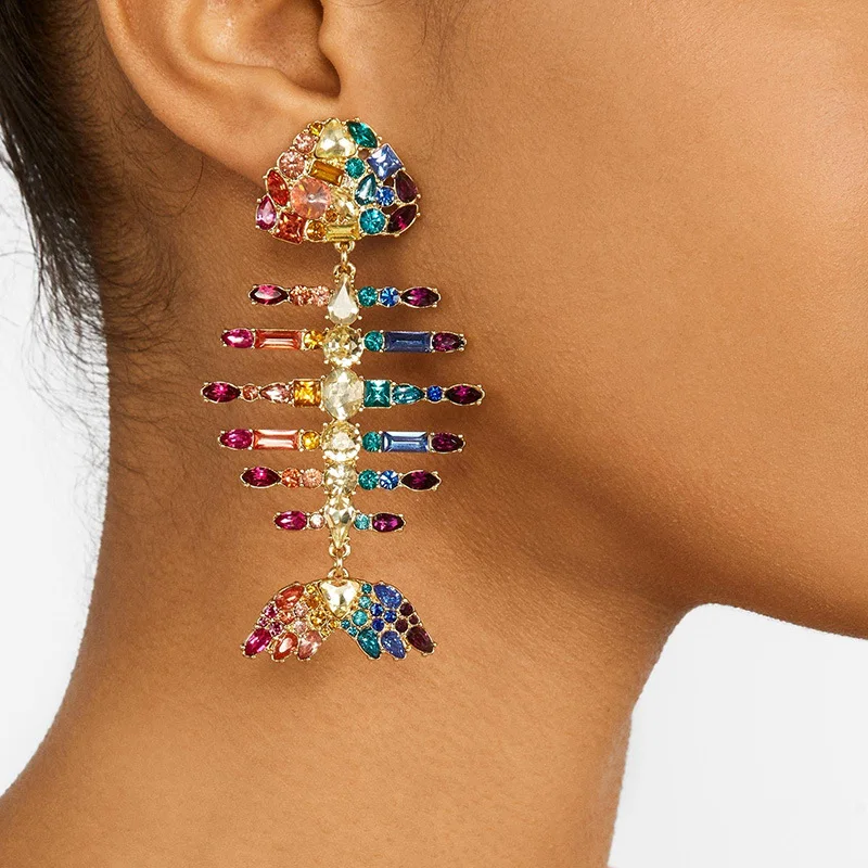 Luxury Colorful Crystal Fish Long Drop Earrings for Women Statement Bridal Dangle Hanging Earrings Statement Trendy Jewelry Gift
Luxury Colorful Crystal Fish Long Drop Earrings for Women Statement Bridal Dangle Hanging Earrings Statement Trendy Jewelry Gift