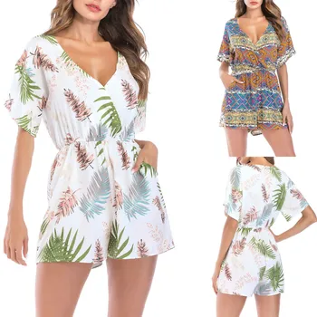 Jumpsuit Summer Women Playsuit For Beach Party Short Sleeve V Collar Waist Collection Shorts Jumpsuits Women Rompers 2019
Jumpsuit Summer Women Playsuit For Beach Party Short Sleeve V Collar Waist Collection Shorts Jumpsuits Women Rompers 2019