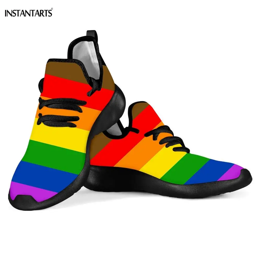 INSTANTARTS Women Men Mesh Knit Sneakers Rainbow Pride Pattern Outdoor Sport Running Shoes Breathable Lace Up Flying Woven Shoes
INSTANTARTS Women Men Mesh Knit Sneakers Rainbow Pride Pattern Outdoor Sport Running Shoes Breathable Lace Up Flying Woven Shoes