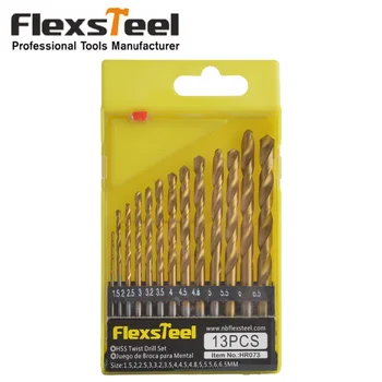 13PCS HSS4241 Titanium Coated Drill Bits High Speed Steel Twist Drill Bit Set Power Tools for Metal,1.5-6.5mm
13PCS HSS4241 Titanium Coated Drill Bits High Speed Steel Twist Drill Bit Set Power Tools for Metal,1.5-6.5mm