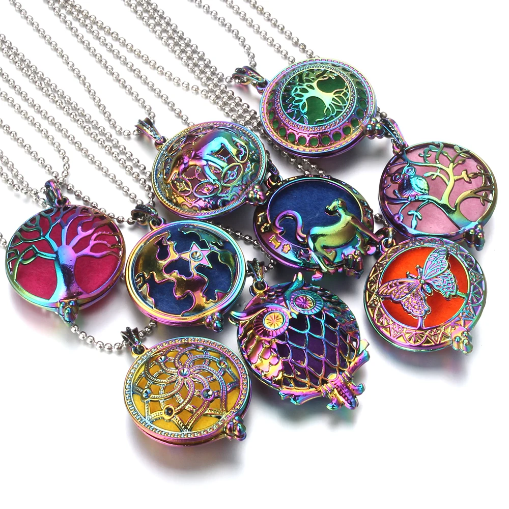 2019 New Colorful Aromatherapy Necklace Vintage Silver Tree Butterfly Essential Oil Diffuser Necklace Perfume Lockets Pendants
2019 New Colorful Aromatherapy Necklace Vintage Silver Tree Butterfly Essential Oil Diffuser Necklace Perfume Lockets Pendants