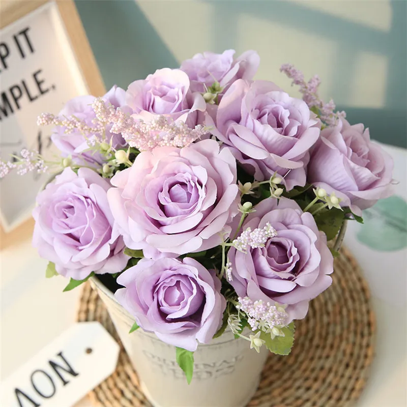 9Heads 6Colors Artificial Silk Roses Flowers Bouquet Flores Home Party Spring Wedding Decoration Mariage Fake Flower Silk Flower
9Heads 6Colors Artificial Silk Roses Flowers Bouquet Flores Home Party Spring Wedding Decoration Mariage Fake Flower Silk Flower