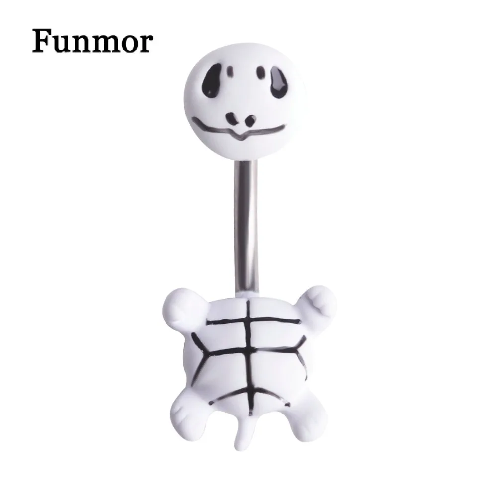 

Funmor Vivid Tortoise Belly Button Rings Stainless Steel Animal Turtle Navel Piercings Ring Women Girls Party Sexy Body Jewelry
