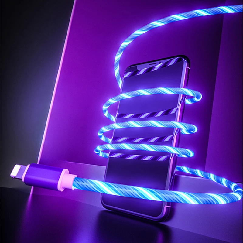 LED Glow Flowing Cable Type C/Micro USB/8Pin Data USB Charger Charging For iPhone X Samsung Galaxy S8 S9 Bright Charge Wire Cord
LED Glow Flowing Cable Type C/Micro USB/8Pin Data USB Charger Charging For iPhone X Samsung Galaxy S8 S9 Bright Charge Wire Cord