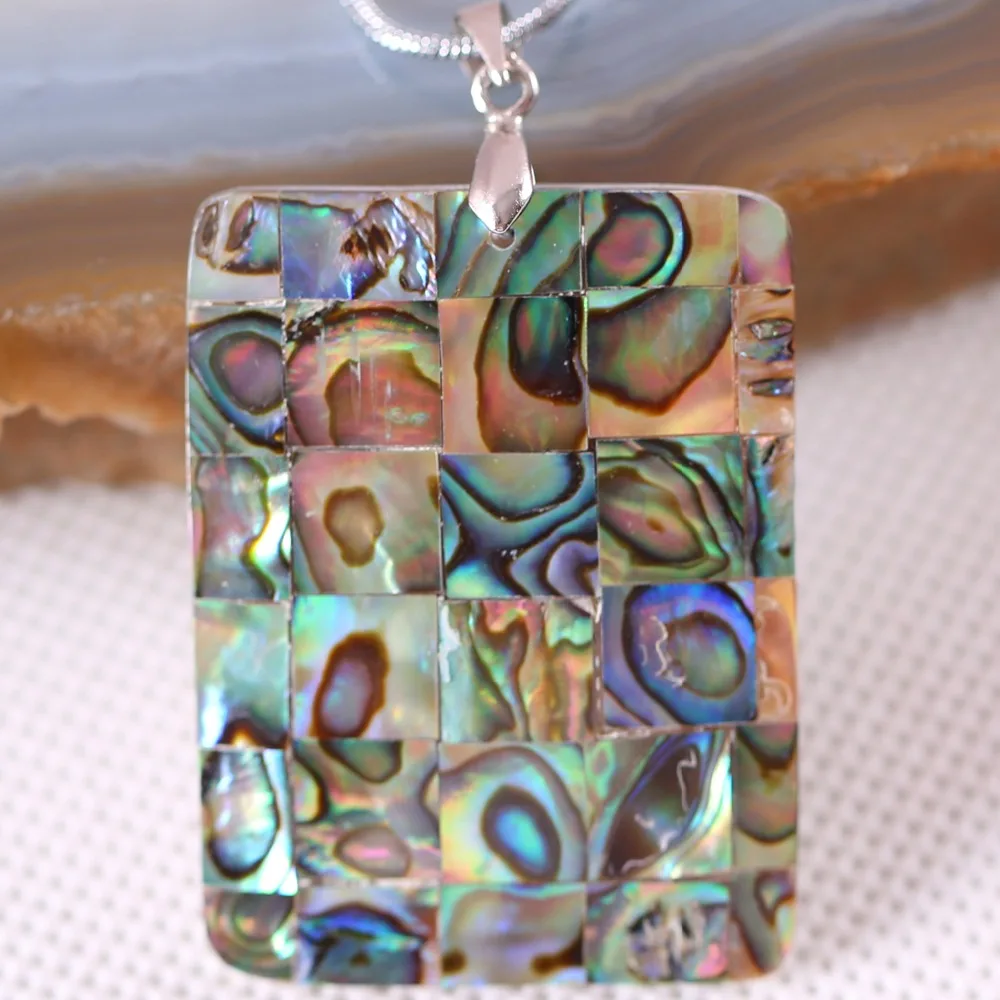 Free Shipping Fit Making Necklace Earrings Natural Stone New Zealand Abalone Shell Rectangular Pendant With Chain 18inches K090
Free Shipping Fit Making Necklace Earrings Natural Stone New Zealand Abalone Shell Rectangular Pendant With Chain 18inches K090