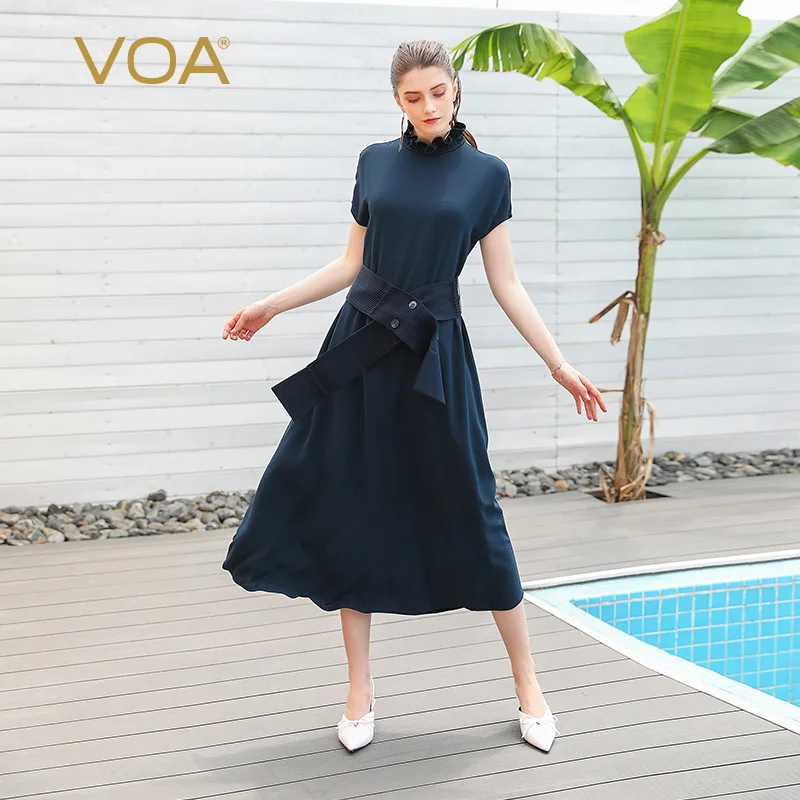 VOA Belt Cummerbunds Heavy Silk Long Dress Fall vestido sukienki Jurken Ladies Clothes Women Office Dresses Casual Inverno A721
VOA Belt Cummerbunds Heavy Silk Long Dress Fall vestido sukienki Jurken Ladies Clothes Women Office Dresses Casual Inverno A721