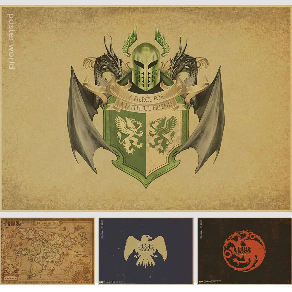 Wall Sticks of Heraldries and maps of GAME OF Thrones retro Paper Posters vintage paingtings nice gift prints
Wall Sticks of Heraldries and maps of GAME OF Thrones retro Paper Posters vintage paingtings nice gift prints