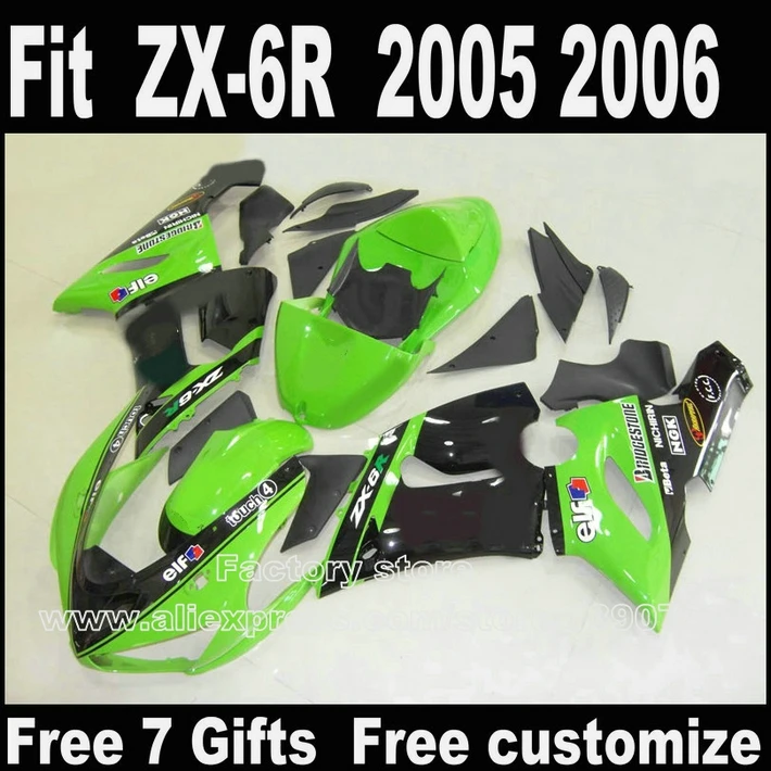 Best price Body kit for Kawasaki ZX6R fairing kits 2005 2006 green black Parts 05 06 Ninja 636 fairings DT9+7gifts
Best price Body kit for Kawasaki ZX6R fairing kits 2005 2006 green black Parts 05 06 Ninja 636 fairings DT9+7gifts