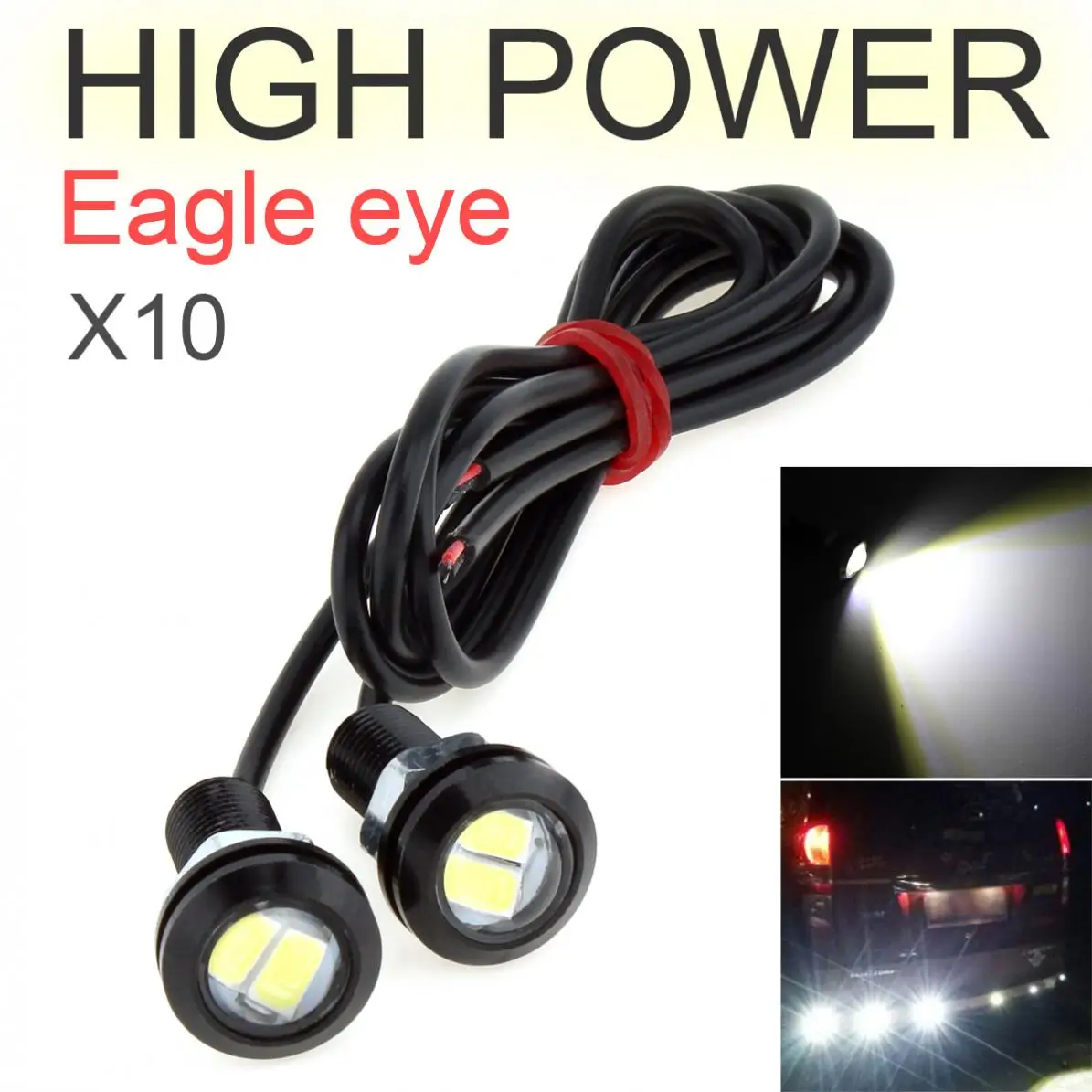 

10pcs 6000K 12V White Eagle Eye 9W 18MM 5730 Chip Car Fog Light DRL Bulb Reverse Backup Parking Signal