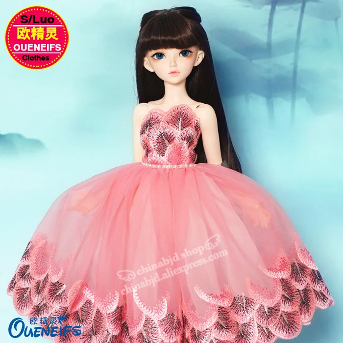 BJD Cothes 1/4 элегантное платье в китайском стиле с павлиньим ветром для миниатюрной