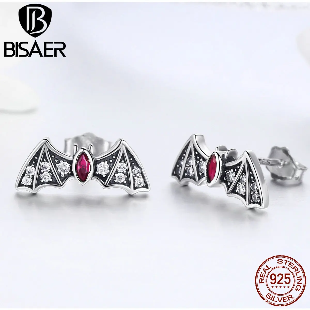 BISAER Earrings 925 Sterling Silver Bat Power Small Stud Earrings for Women Clear CZ Fashion Silver Earrings Jewelry EFE004
BISAER Earrings 925 Sterling Silver Bat Power Small Stud Earrings for Women Clear CZ Fashion Silver Earrings Jewelry EFE004