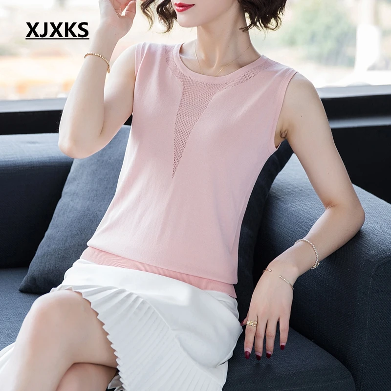 XJXKS Vintage Thin Sleeveless Young Women Tee Shirt Femme Comfortable 2019 New Round Neck Elasticity Summer T-shirt Women Tops
XJXKS Vintage Thin Sleeveless Young Women Tee Shirt Femme Comfortable 2019 New Round Neck Elasticity Summer T-shirt Women Tops