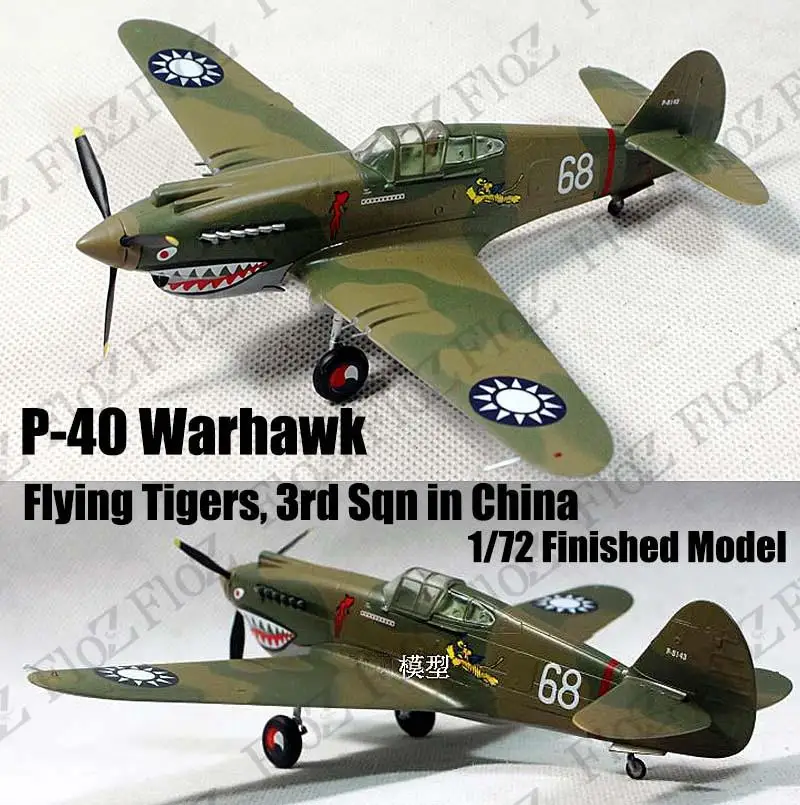 WWII P-40 Warhawk Flying Tigers 3rd Sqn in China 1/72 finished plane Easy model
WWII P-40 Warhawk Flying Tigers 3rd Sqn in China 1/72 finished plane Easy model