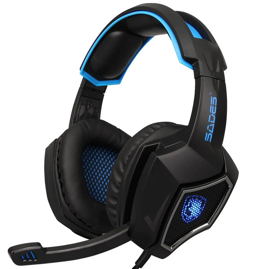 SADES Gaming Headsets Big Headphones With LED lights Mic Stereo Earphones Double 3.5+USB Headset for PC Computer Gamer 517#2
SADES Gaming Headsets Big Headphones With LED lights Mic Stereo Earphones Double 3.5+USB Headset for PC Computer Gamer 517#2