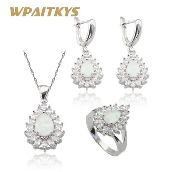 Australian Fire White Red Blue Opal Silver Color Bridal Jewelry Sets Women Earrings Necklace Pendant Ring Free Gift Box
Australian Fire White Red Blue Opal Silver Color Bridal Jewelry Sets Women Earrings Necklace Pendant Ring Free Gift Box