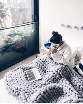 Thicking Fashion Hand Chunky Wool Knitted Blanket Thick Yarn Merino Wool Bulky Knitting Throw Blankets DropShipping 120x150cm
Thicking Fashion Hand Chunky Wool Knitted Blanket Thick Yarn Merino Wool Bulky Knitting Throw Blankets DropShipping 120x150cm