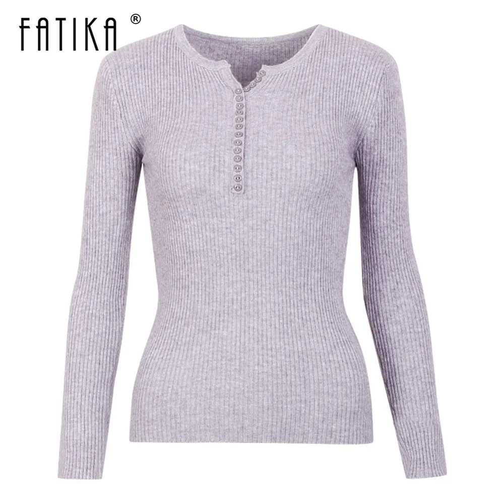 FATIKA 8 Color 2018 Autumn Winter New Women Sweater and Pullover Button Up Knitted Tops Pull Knit Jumpers Slim Pullover Sweaters
FATIKA 8 Color 2018 Autumn Winter New Women Sweater and Pullover Button Up Knitted Tops Pull Knit Jumpers Slim Pullover Sweaters