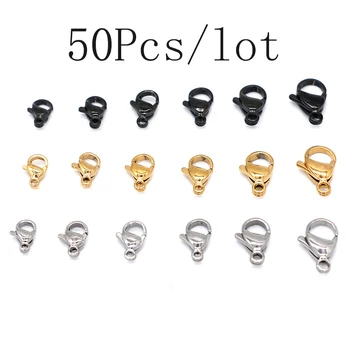 50Pcs/Lot Stainless Steel Black Gold Lobster Clasps 9/10/11/12/13/15mm for DIY Bracelet/Necklace Hooks Connector for DIY Jewelry
50Pcs/Lot Stainless Steel Black Gold Lobster Clasps 9/10/11/12/13/15mm for DIY Bracelet/Necklace Hooks Connector for DIY Jewelry