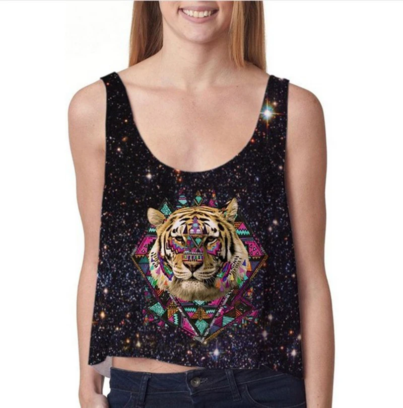 Galaxy tiger print women cropped tanks 2016 fashion design summer dresses girls crop top tees low price wholesale
Galaxy tiger print women cropped tanks 2016 fashion design summer dresses girls crop top tees low price wholesale