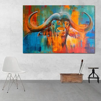 1 Pcs Canvas Painting Colorful Buffalo Wall Pictures for Living Room Animal Art Canvas Art Prints Posters Decoration No Frame
1 Pcs Canvas Painting Colorful Buffalo Wall Pictures for Living Room Animal Art Canvas Art Prints Posters Decoration No Frame