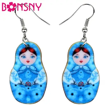 Bonsny Acrylic Elegant Russian Doll Blue Printing Earrings Drop Dangle Fashion Jewelry For Women Girls Teens Gift Decoration
Bonsny Acrylic Elegant Russian Doll Blue Printing Earrings Drop Dangle Fashion Jewelry For Women Girls Teens Gift Decoration