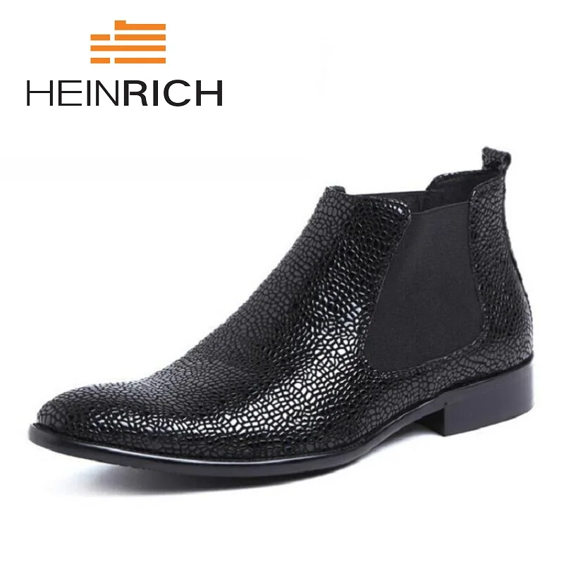 HEINRICH Winter Men's Boots Genuine Leather Boots Brand Italian Luxury Shoes Stone Pattern Leather Men Chelsea Boots Buty
HEINRICH Winter Men's Boots Genuine Leather Boots Brand Italian Luxury Shoes Stone Pattern Leather Men Chelsea Boots Buty