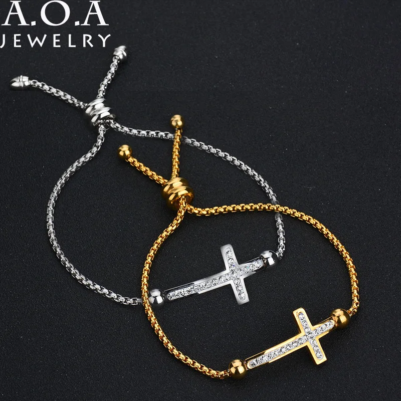 Creative Religious Christian Stainless Steel Bracelets Gold-Color Crucifix Cross Adjustable Bracelet For Women Pulsera
Creative Religious Christian Stainless Steel Bracelets Gold-Color Crucifix Cross Adjustable Bracelet For Women Pulsera