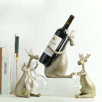American retro creative wine rack, cup holder, deer ornament, living room restaurant, wine cabinet decoration, wine rack weddin
American retro creative wine rack, cup holder, deer ornament, living room restaurant, wine cabinet decoration, wine rack weddin