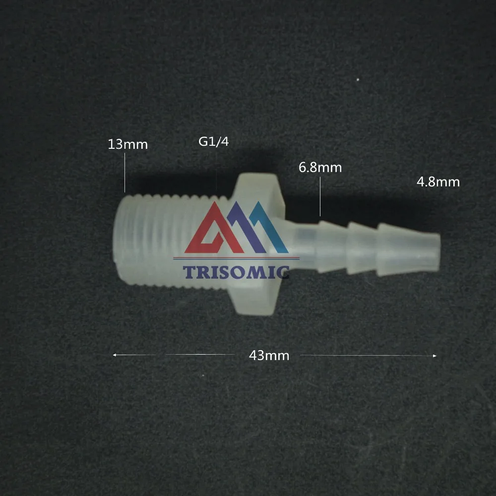 4.8mm-G1/4 Straight Connector Plastic pipe Fitting Barbed Connector with thread Material PP Fish Tank Airline Aquarium
4.8mm-G1/4 Straight Connector Plastic pipe Fitting Barbed Connector with thread Material PP Fish Tank Airline Aquarium