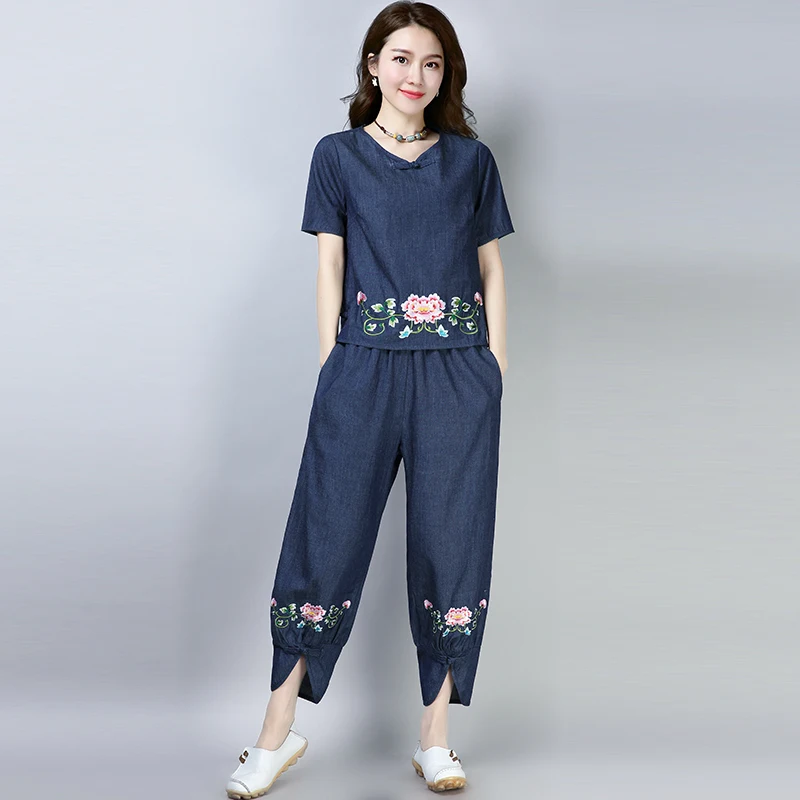 Large Big Size Embroidered Two Piece Set National Cowboy Women's Summer Suit Loose Button Ensemble Femme Survetement Indie Folk
Large Big Size Embroidered Two Piece Set National Cowboy Women's Summer Suit Loose Button Ensemble Femme Survetement Indie Folk