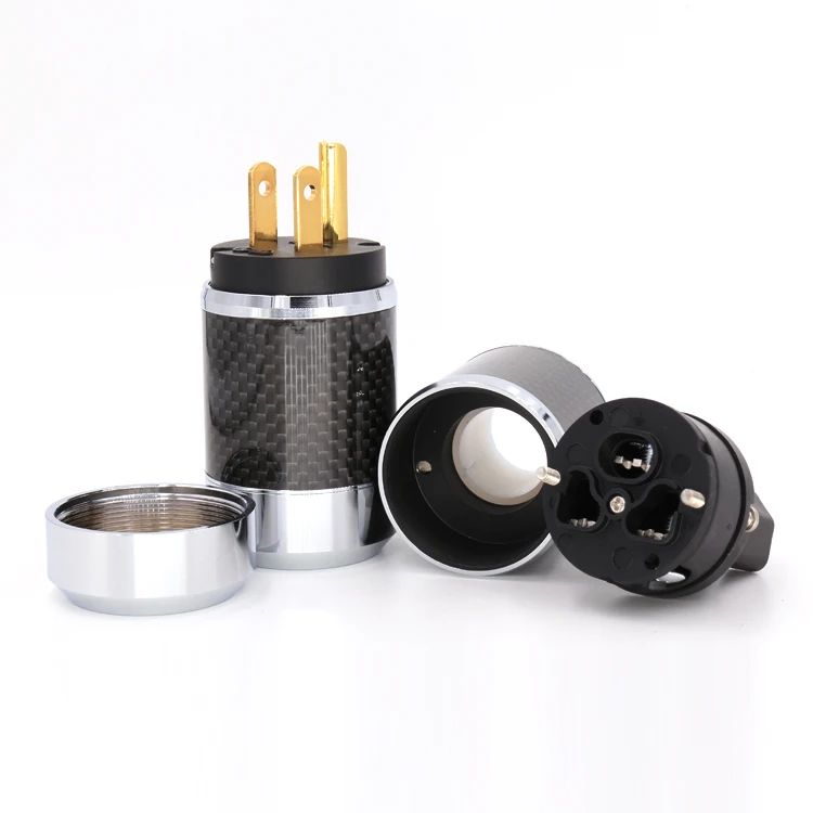 Pair High Quality Gold Plated US Power Cord Plug Carbon fiber US AC power plug male and female
Pair High Quality Gold Plated US Power Cord Plug Carbon fiber US AC power plug male and female
