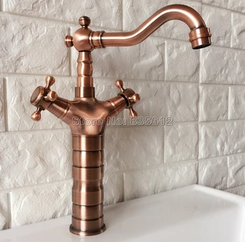 Antique Red Copper Dual Cross Handle Bathroom Basin Faucet Vessel Sink Mixer Tap Swivel Spout Cold & Hot Water Faucets Wrg056
Antique Red Copper Dual Cross Handle Bathroom Basin Faucet Vessel Sink Mixer Tap Swivel Spout Cold & Hot Water Faucets Wrg056