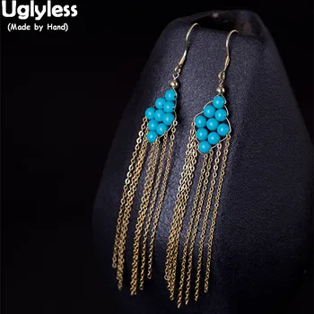 Uglyless Real 925 Sterling Silver Multi-Layer Tassels Sexy Earrings for Women Exotic Wild Earrings Bohemia Turquoise Brincos HOT
Uglyless Real 925 Sterling Silver Multi-Layer Tassels Sexy Earrings for Women Exotic Wild Earrings Bohemia Turquoise Brincos HOT