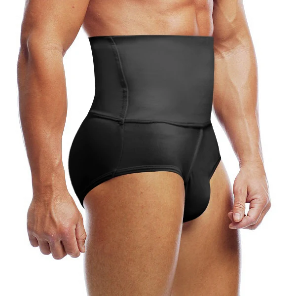 Mens Underwear High Waist Body Shaper Slimming Fit Tummy Control Waist Trainer Tight Pants Shapewear Hot Bottom Bandage Panties (1)