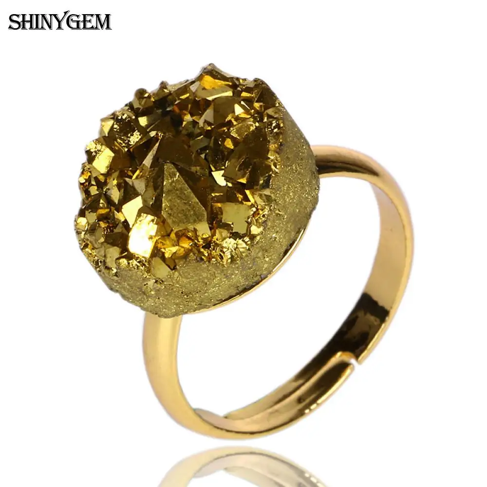 ShinyGem Gold Plating Irregular Big Druzy Stone Rings Adjustable Punk Crystal Opal Rings Natural Stone Wedding Rings For Women
ShinyGem Gold Plating Irregular Big Druzy Stone Rings Adjustable Punk Crystal Opal Rings Natural Stone Wedding Rings For Women