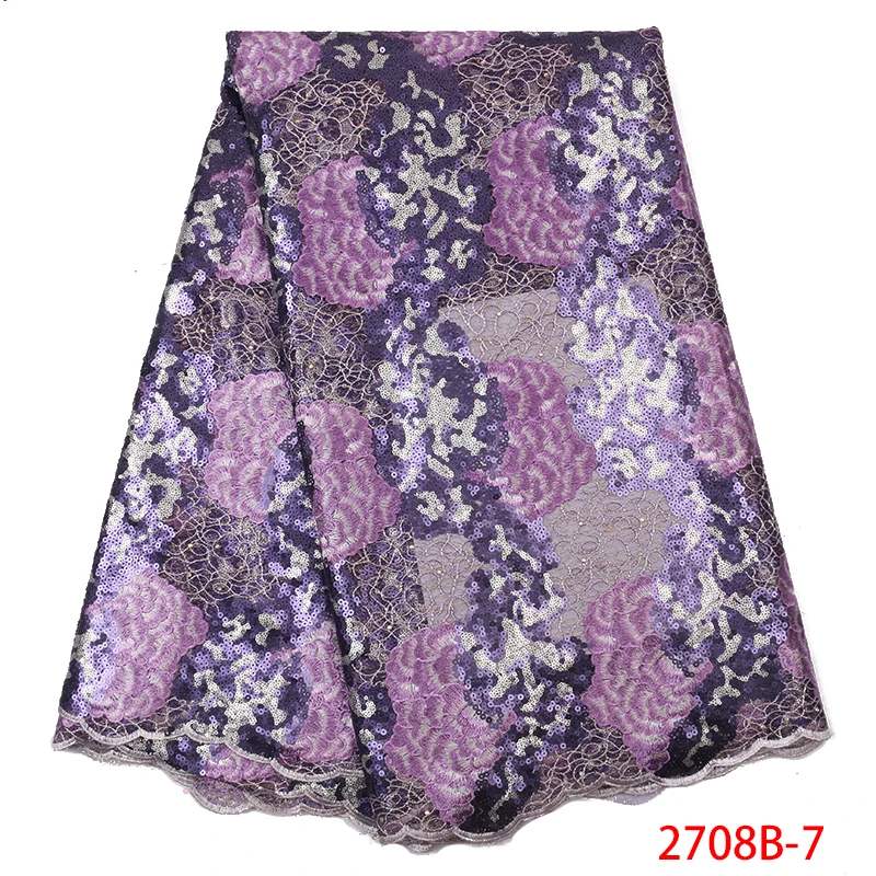 Purple Sequins Lace Fabrics for Dresses Embroidery Nigerian Mesh Lace Fabric with Sequins Wholesale Price African Lace APW2708B
Purple Sequins Lace Fabrics for Dresses Embroidery Nigerian Mesh Lace Fabric with Sequins Wholesale Price African Lace APW2708B