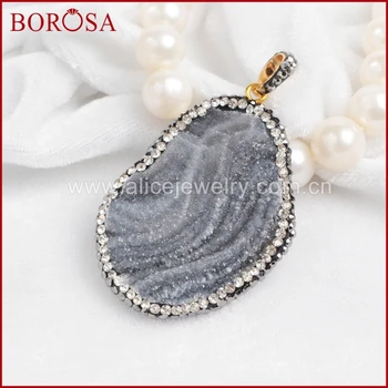 BOROSA 5pcs/lot Druzy Freeform Natural Galaxy Druzy Quartz Pendant Bead Paved Zircon JAB245 Drusy jewelry
BOROSA 5pcs/lot Druzy Freeform Natural Galaxy Druzy Quartz Pendant Bead Paved Zircon JAB245 Drusy jewelry