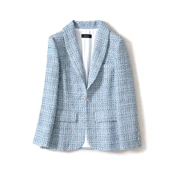 Cocochose Women formal blue plaid blazer office lady one button elegant tweed blazers outerwear new 2019 spring brand
Cocochose Women formal blue plaid blazer office lady one button elegant tweed blazers outerwear new 2019 spring brand